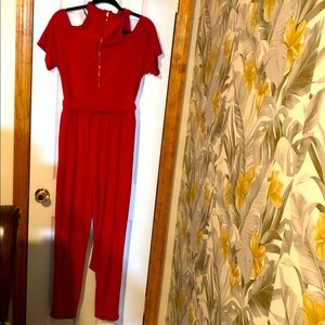 High Neck Peep Shoulder Jumpsuit